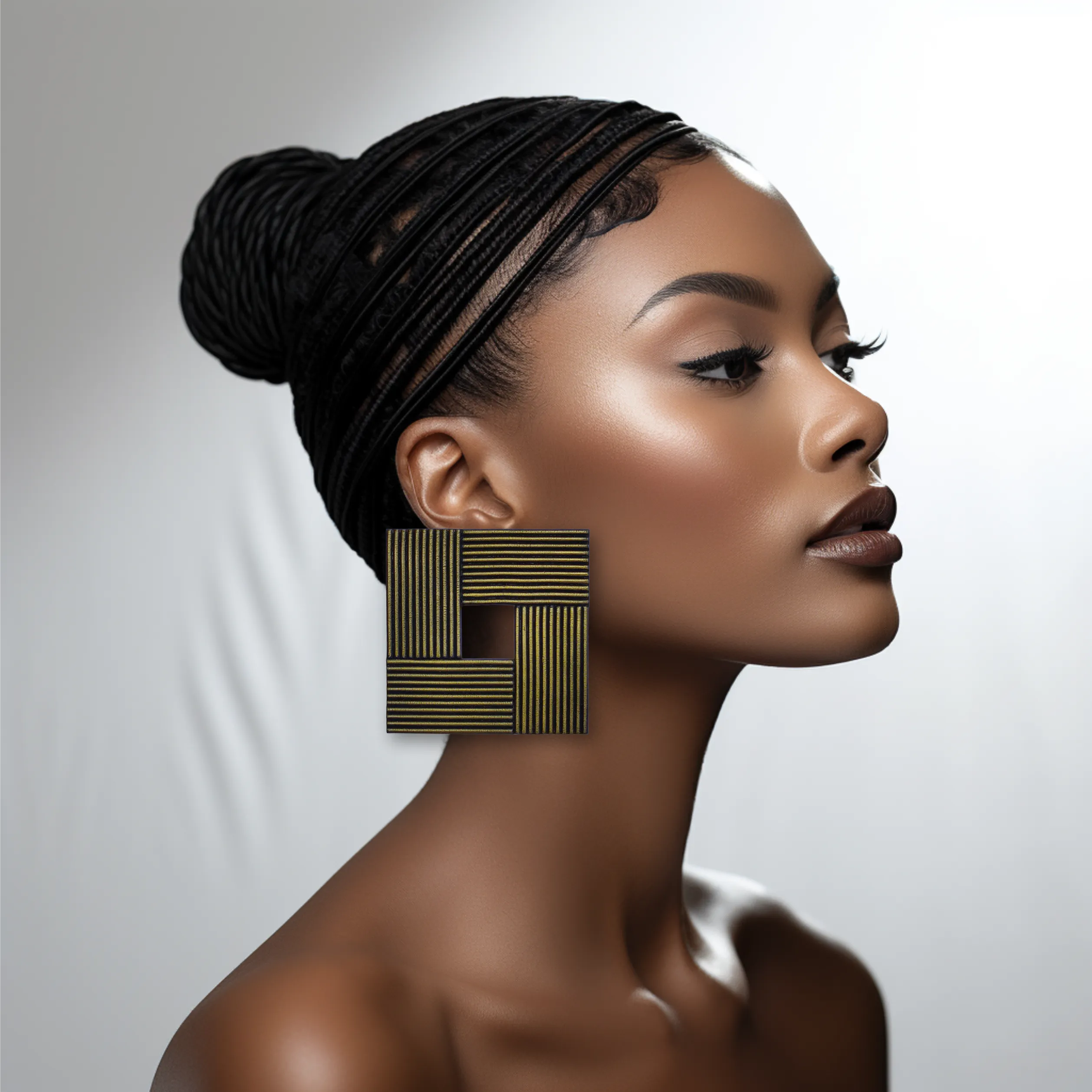 Geometric Ornament Earrings / Gold