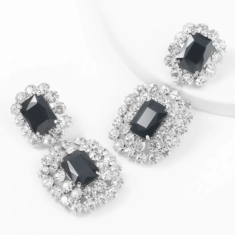 Geometric Pattern Beaded Drop Earring