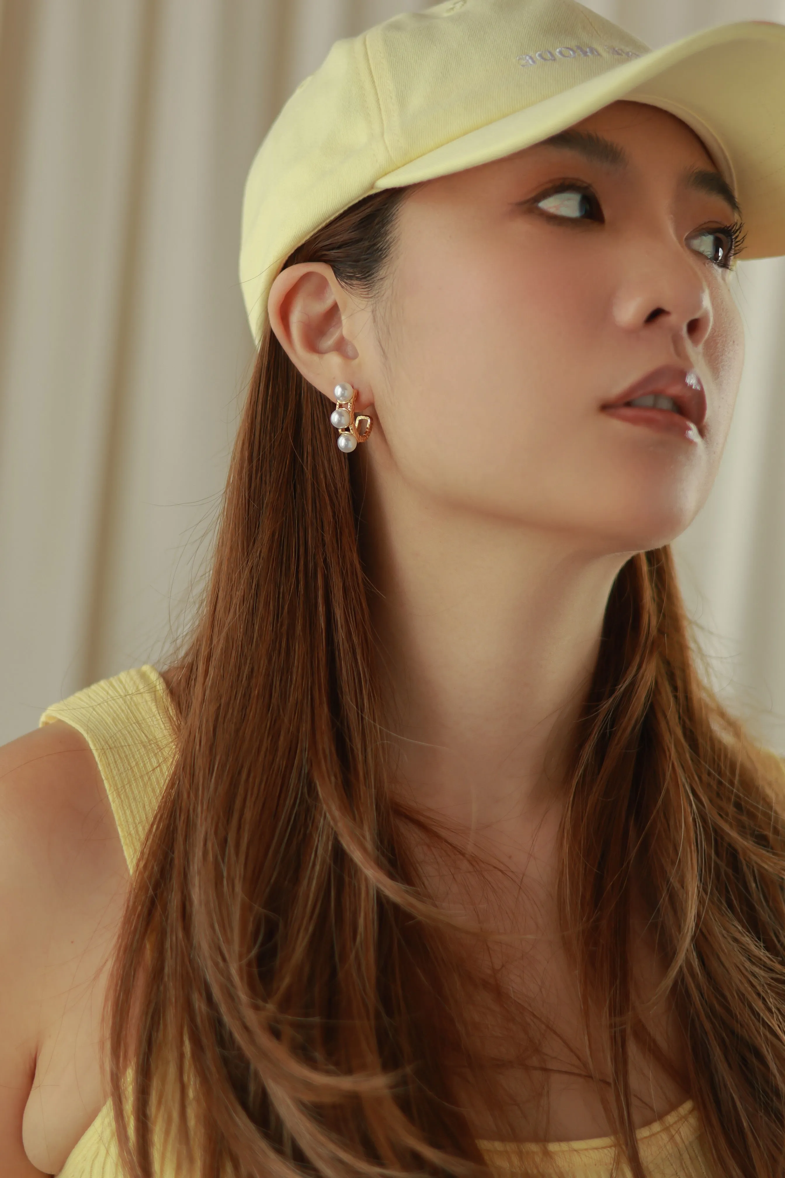 Geometric Pearl Hoops