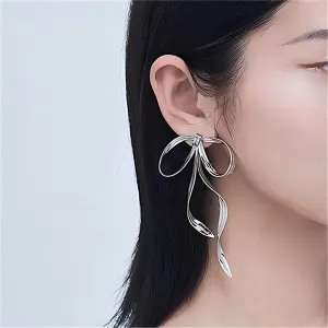 Geometric Ribbon Dangle Earrings