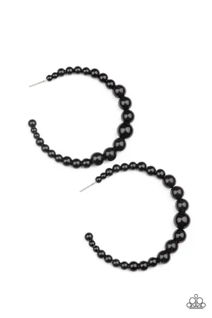 Glamour Graduate Black
Hoop Earrings Paparazzi