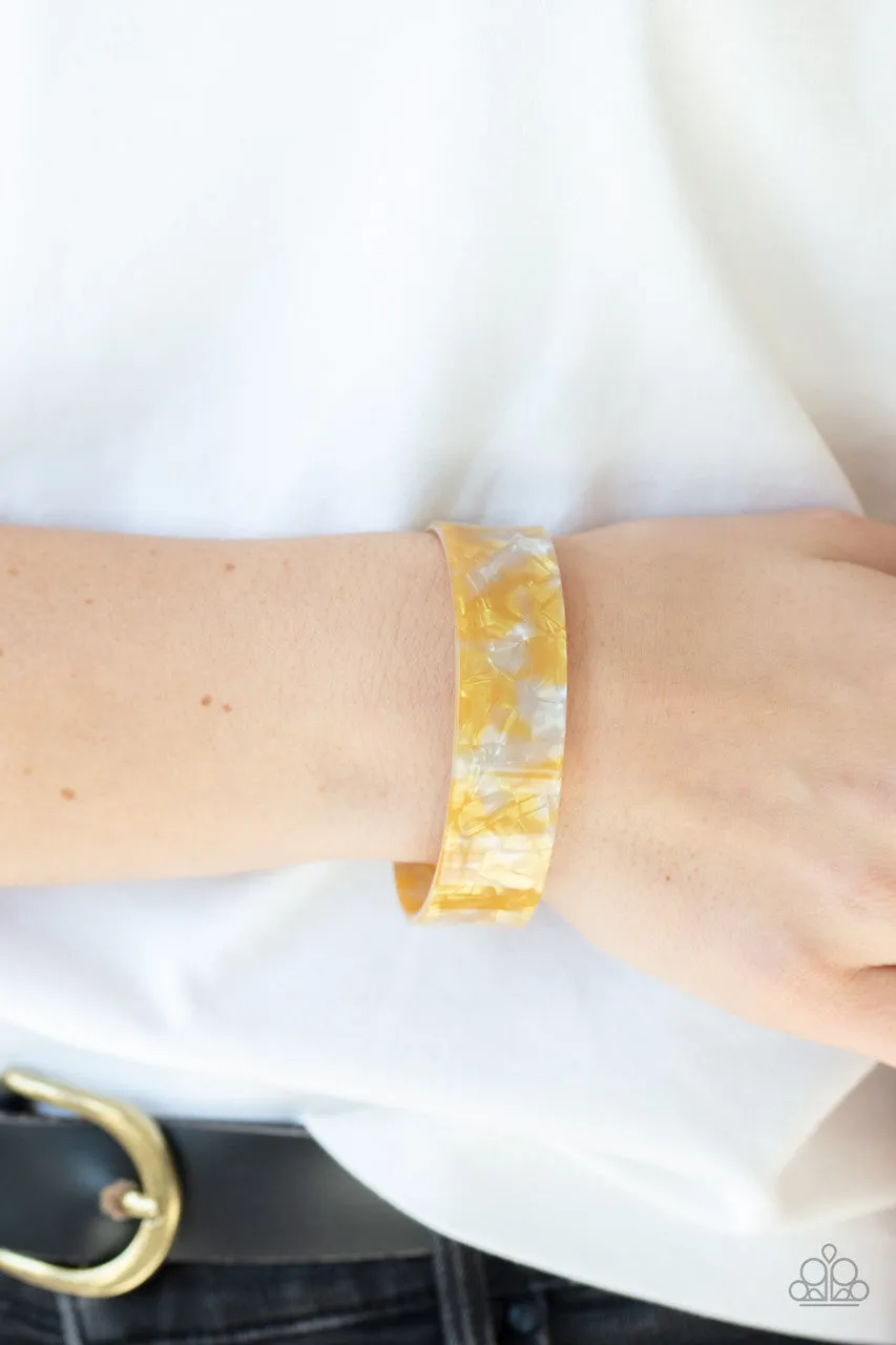 Glaze Daze Yellow Paparazzi Bracelet