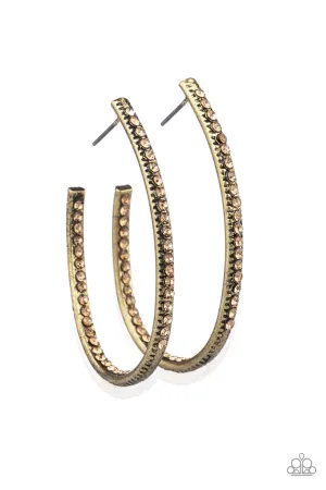 Globetrotting Glitter Brass Paparazzi Earrings