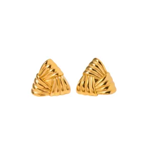 Gold Amelie Chunky Triangle Earrings