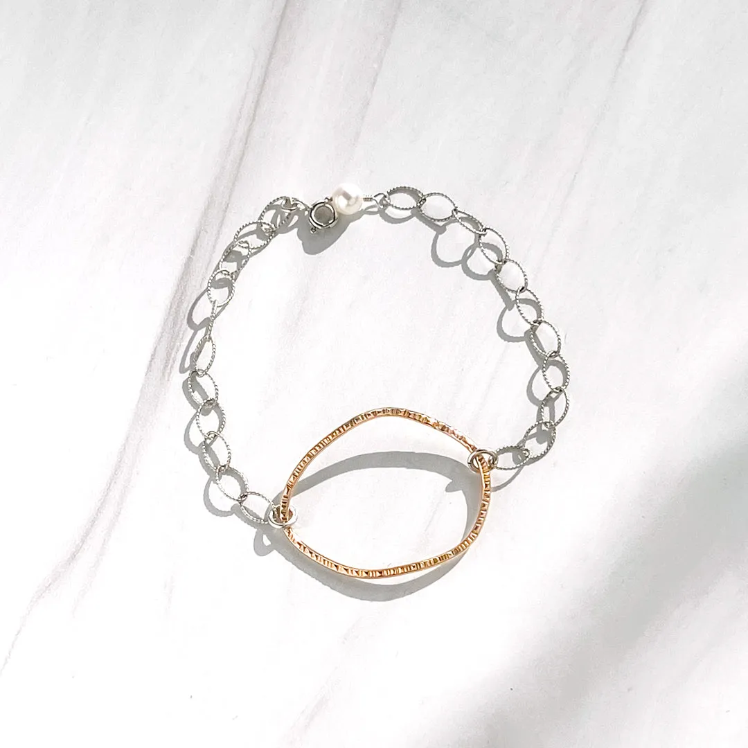 Gold and Silver Freeform Loop Bracelet #1 - WOBBLY