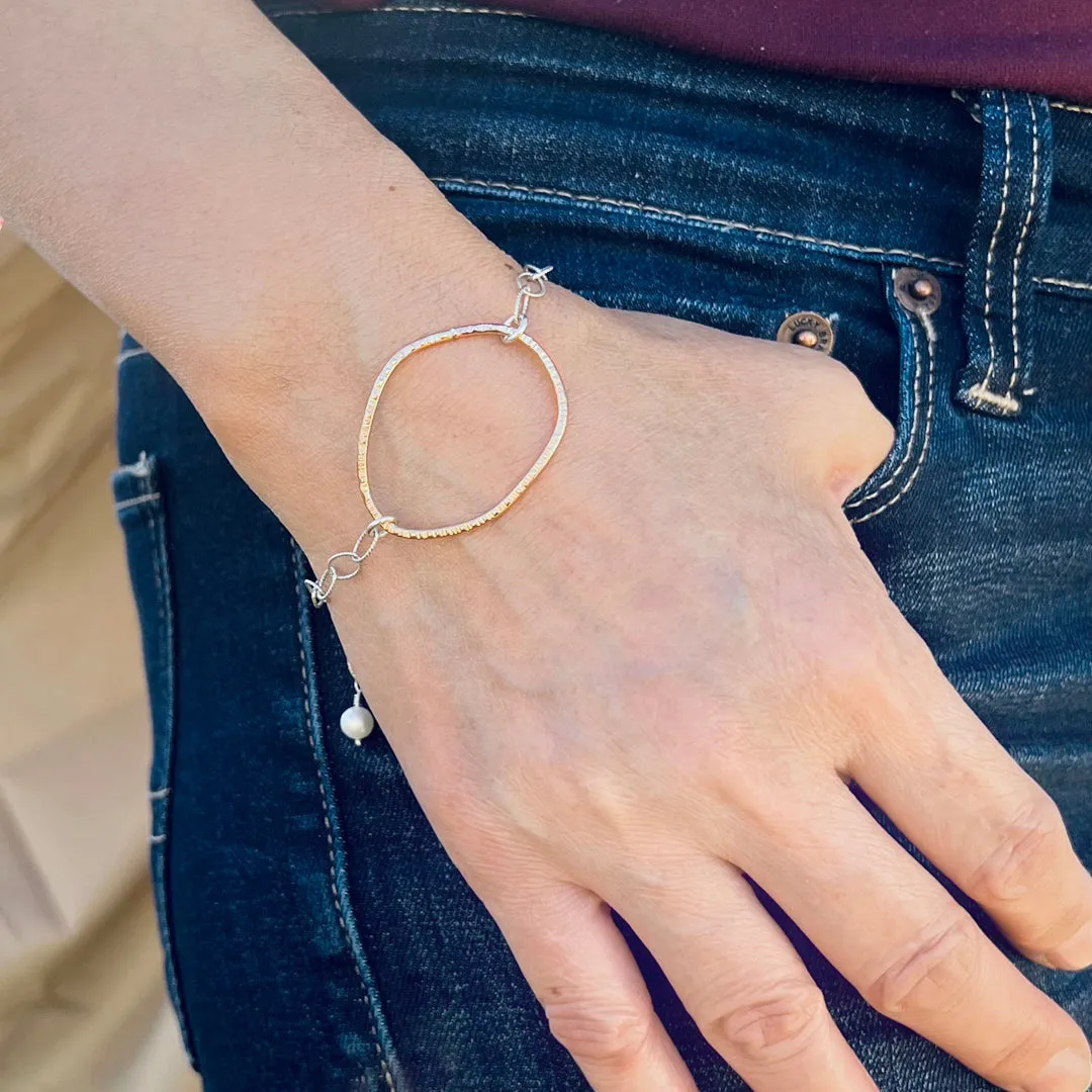 Gold and Silver Freeform Loop Bracelet #1 - WOBBLY