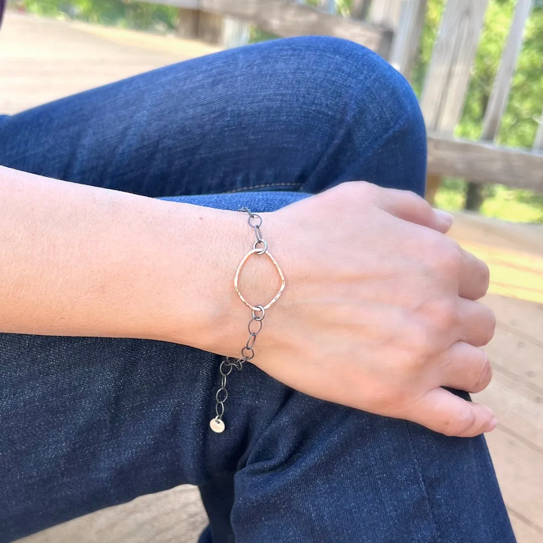 Gold and Silver Freeform Loop Bracelet #2 - WOBBLY