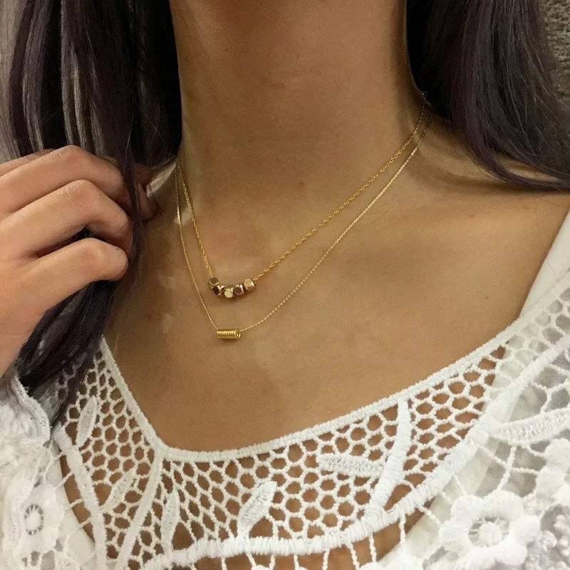 Gold Beads Necklace - The Fifth Element.