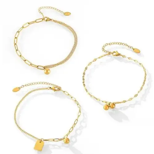 Gold Bracelets Square Luck