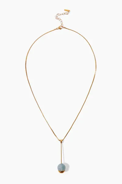 GOLD DIPPED AQUAMARINE PENDANT NECKLACE
