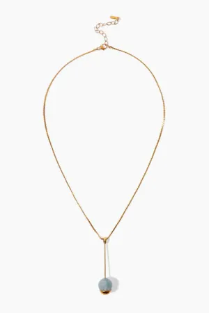 GOLD DIPPED AQUAMARINE PENDANT NECKLACE