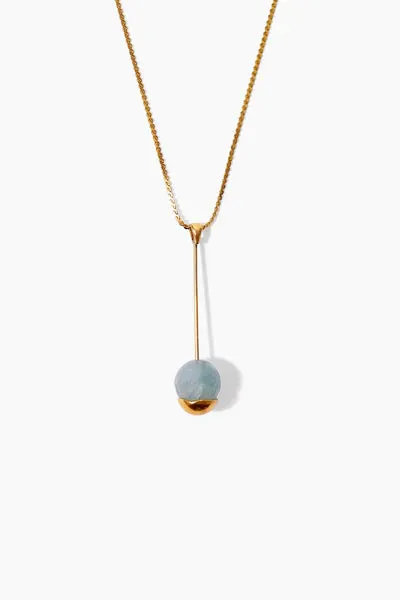 GOLD DIPPED AQUAMARINE PENDANT NECKLACE