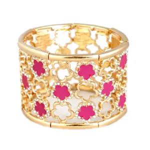 GOLD FUCHSIA BRACELET  #HNB79076-3_GLD_FUCHSIA (HH8)