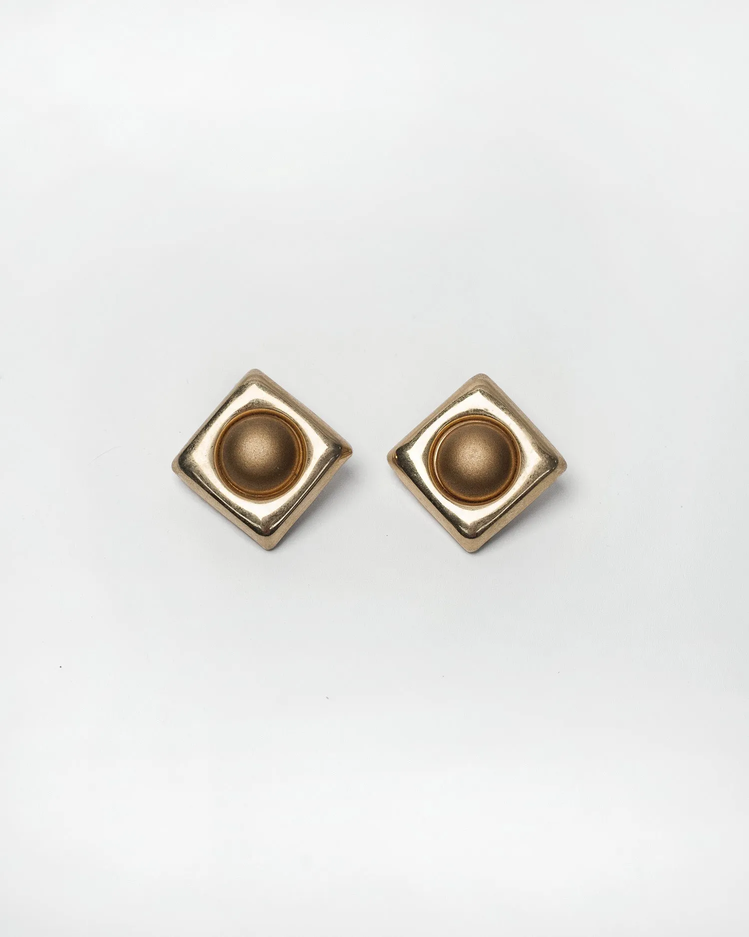 Gold Geometric clip-on earrings