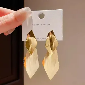 Gold Iridescent Geometric Earrings