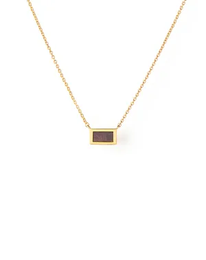 Gold Mini Wood Bar Necklace