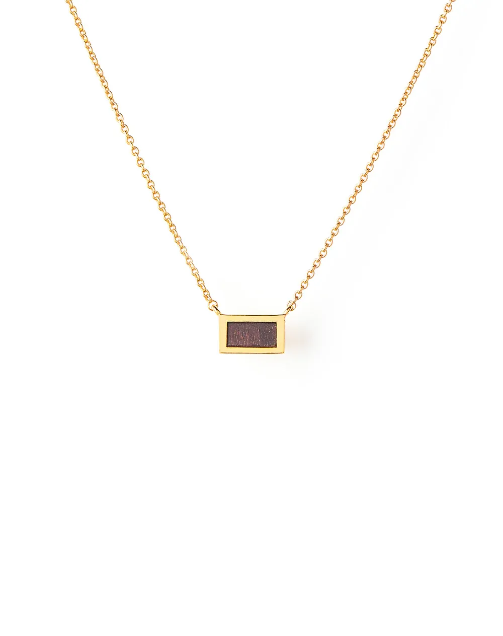 Gold Mini Wood Bar Necklace