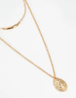 Gold Molten Layered Necklace