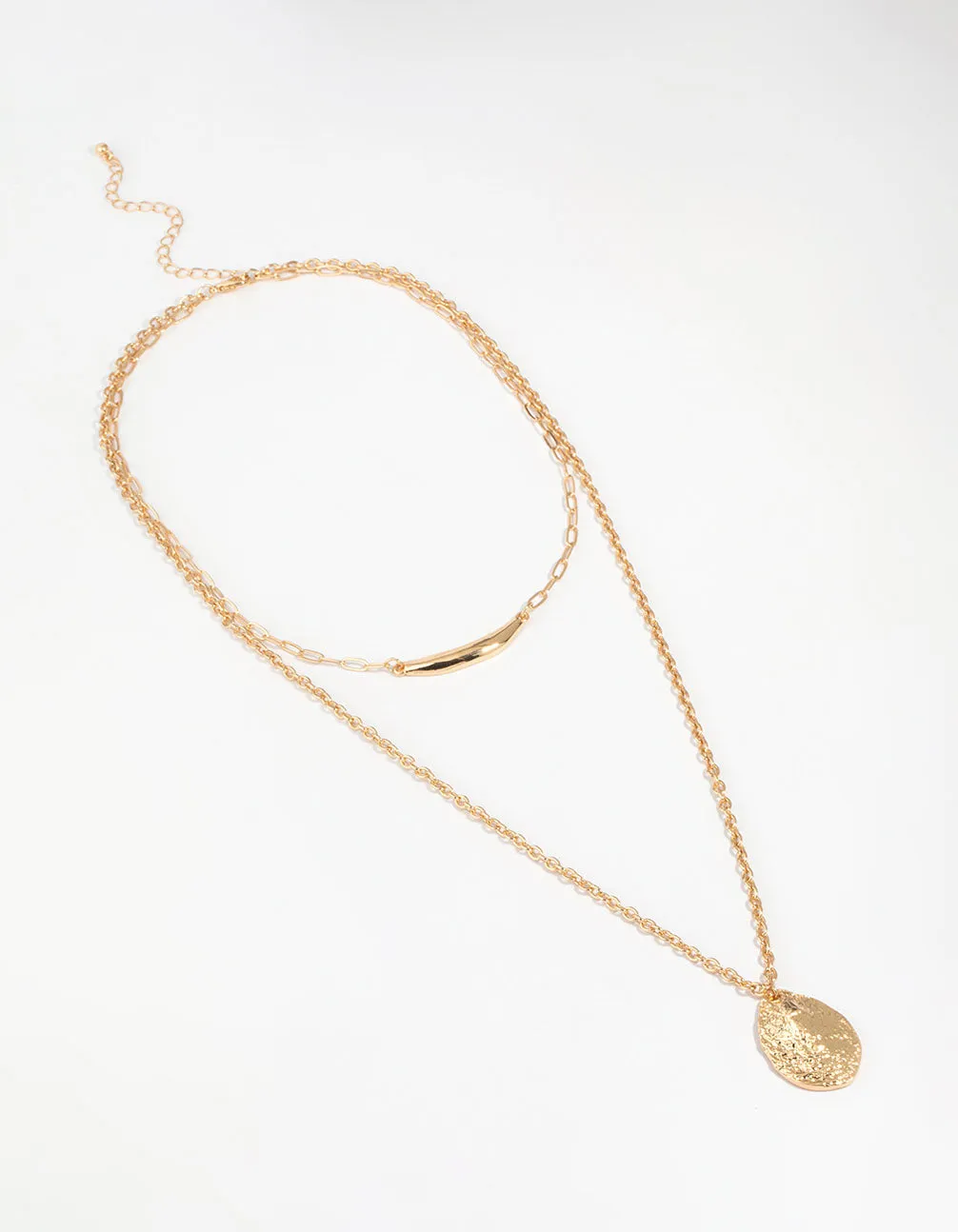 Gold Molten Layered Necklace