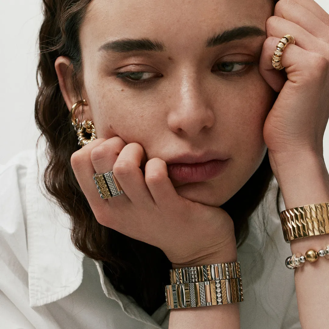 Gold Nefertiti Bracelet by Sigal