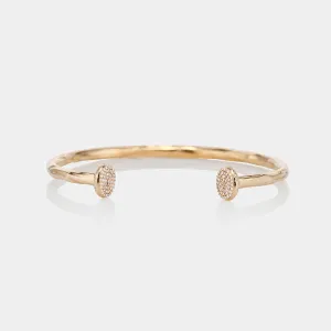 Gold Pave Diamond Nailhead Cuff