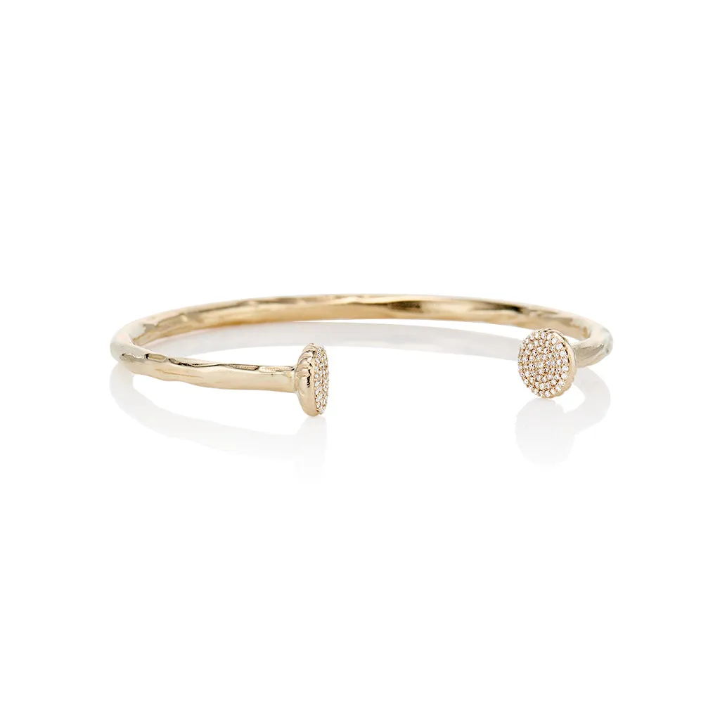 Gold Pave Diamond Nailhead Cuff