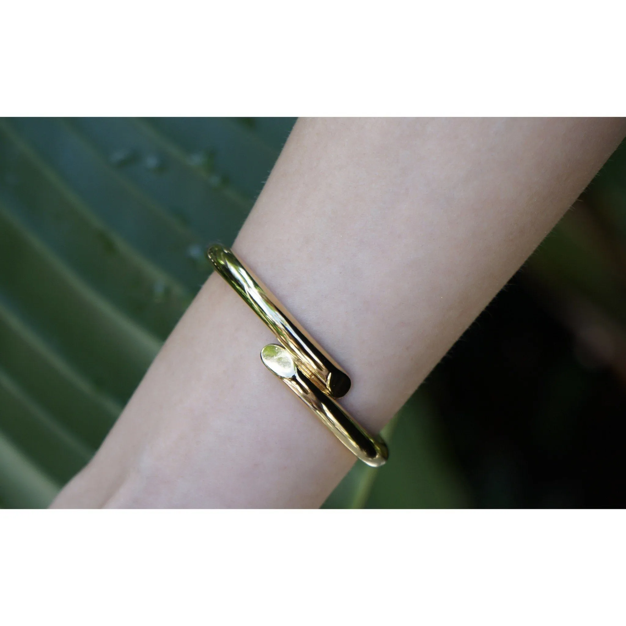 Gold Plated Stainless Steel Cuff Bracelet - 6.5" Length for Beaded Bracelet Pairing