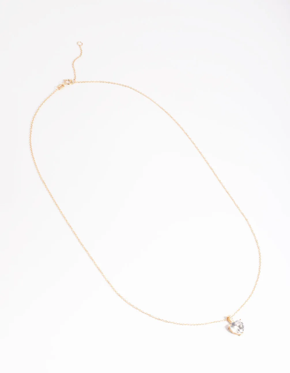 Gold Plated Sterling Silver Cubic Zirconia Heart Necklace