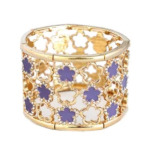 GOLD PURPLE BRACELET  #HNB79076-3_GLD_PUR (HG7/R-Rack M)