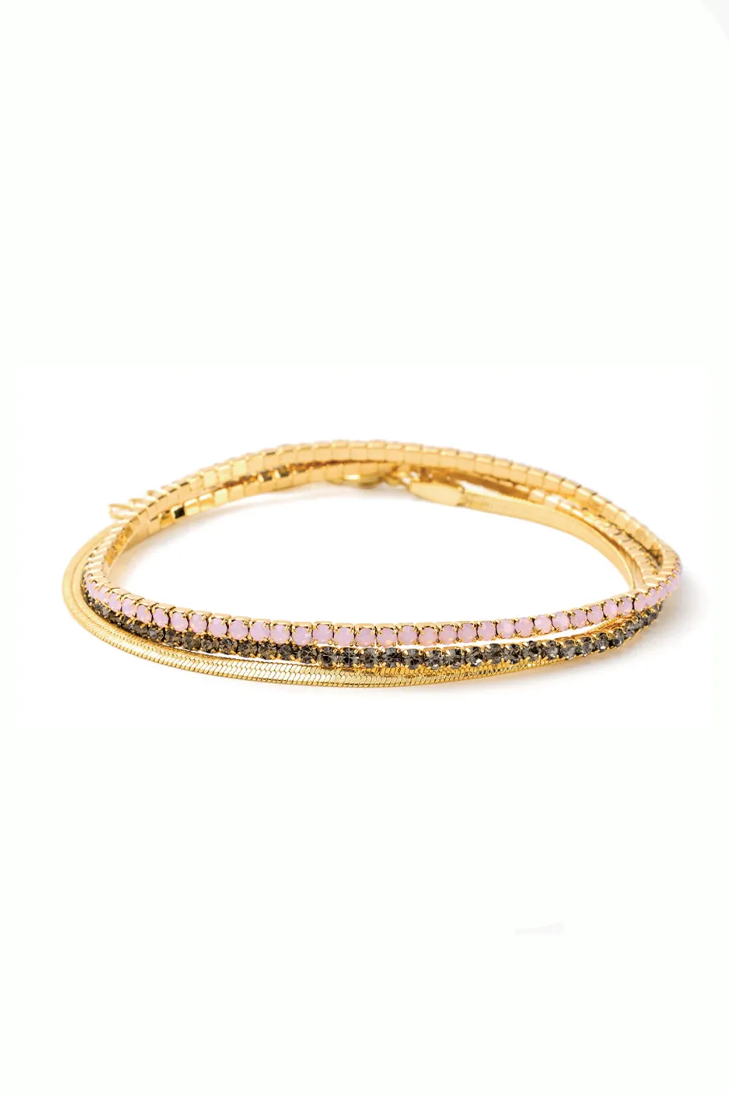 Gold Rhinestone Bracelet Trio
