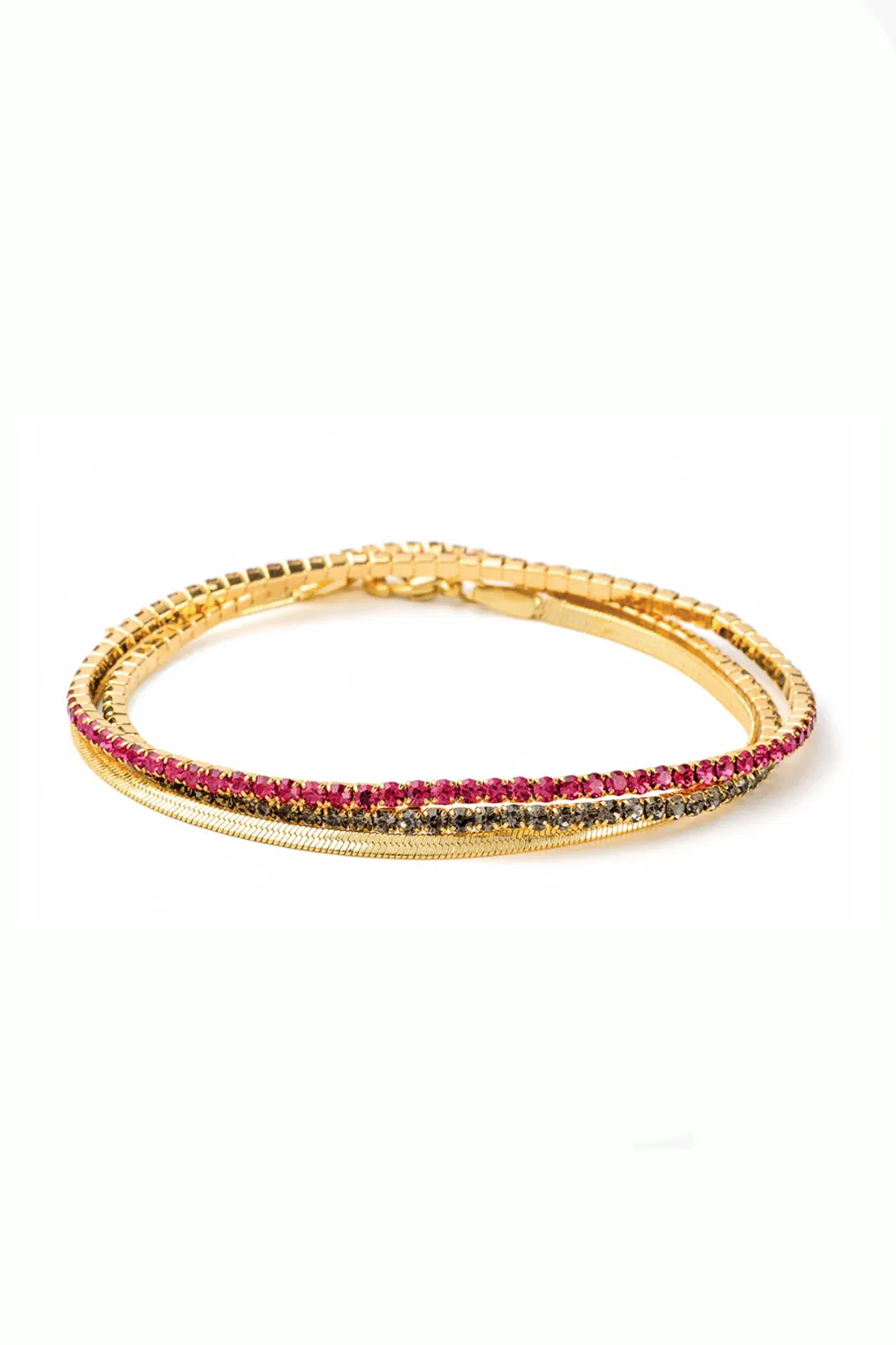 Gold Rhinestone Bracelet Trio
