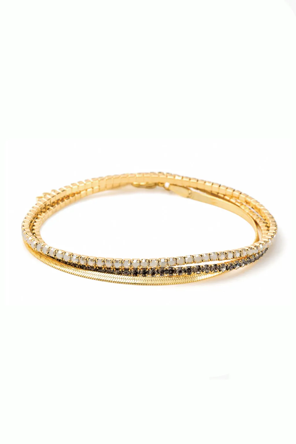 Gold Rhinestone Bracelet Trio