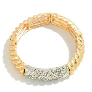 Gold Rhinestone Stretch Bracelet