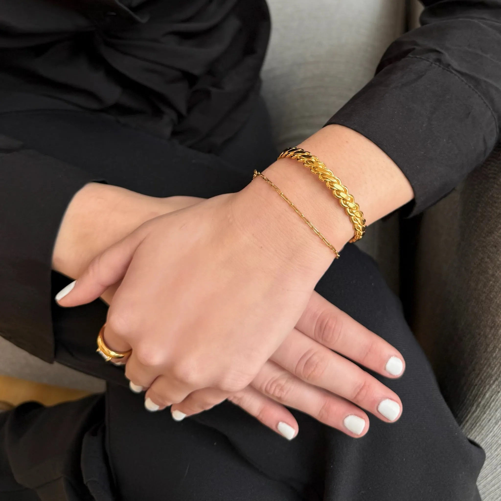 GOLD ROPE CUFF BRACELET - SAMPLE
