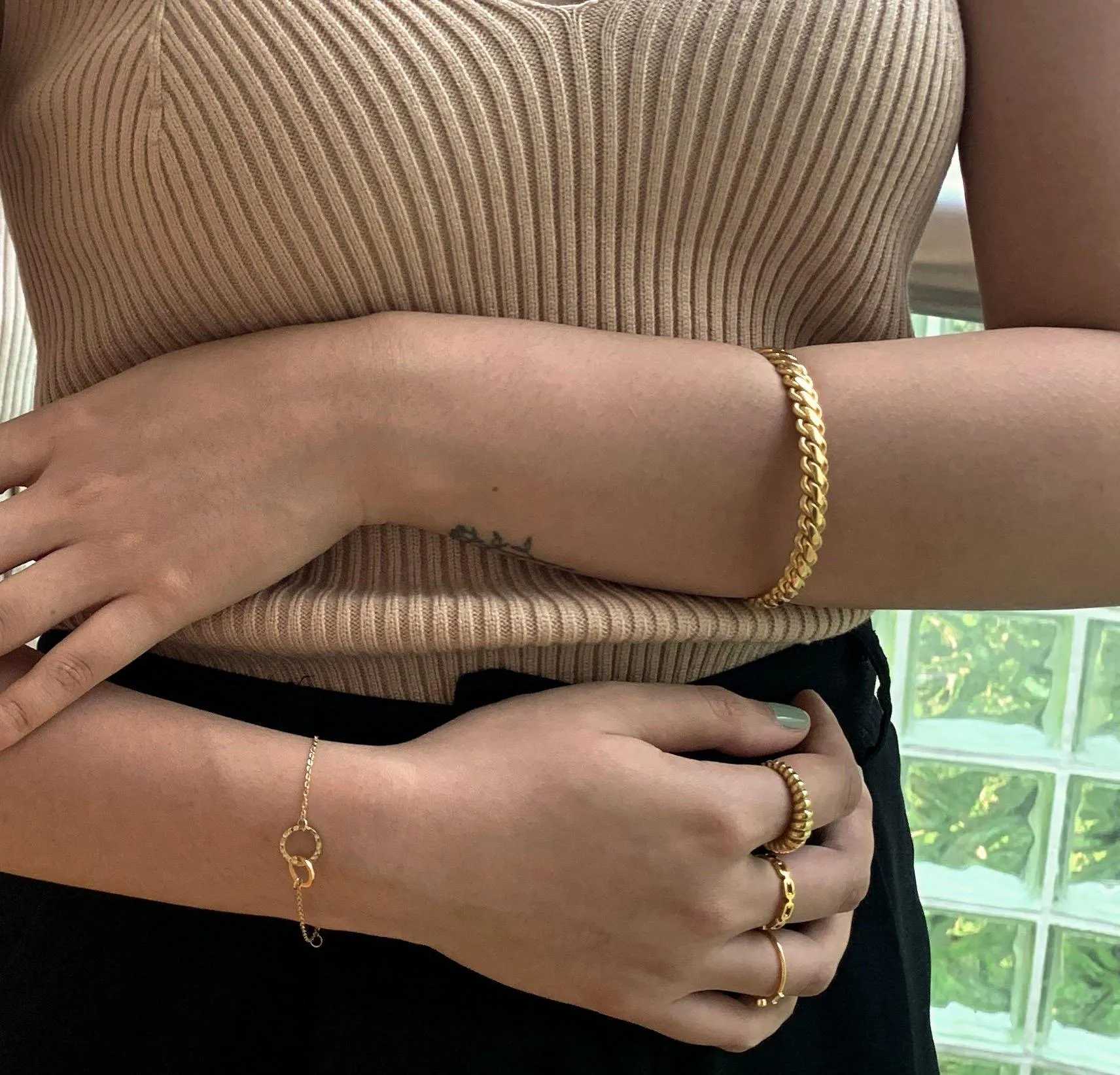 GOLD ROPE CUFF BRACELET - SAMPLE