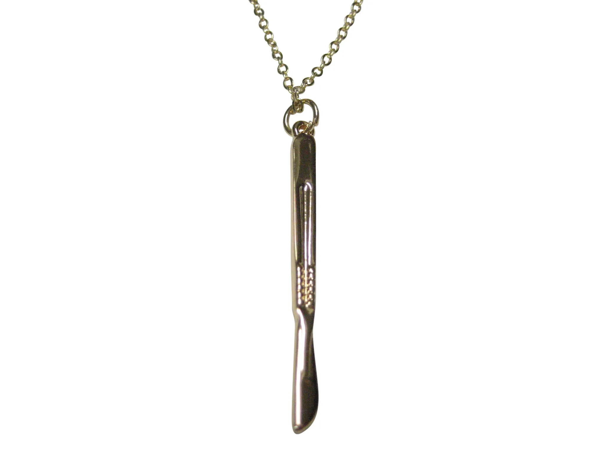Gold Toned Medical Surgeon Scalpel Knife Pendant Necklace