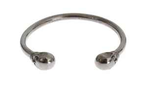 Gray Skull 925 Sterling Bangle Bracelet