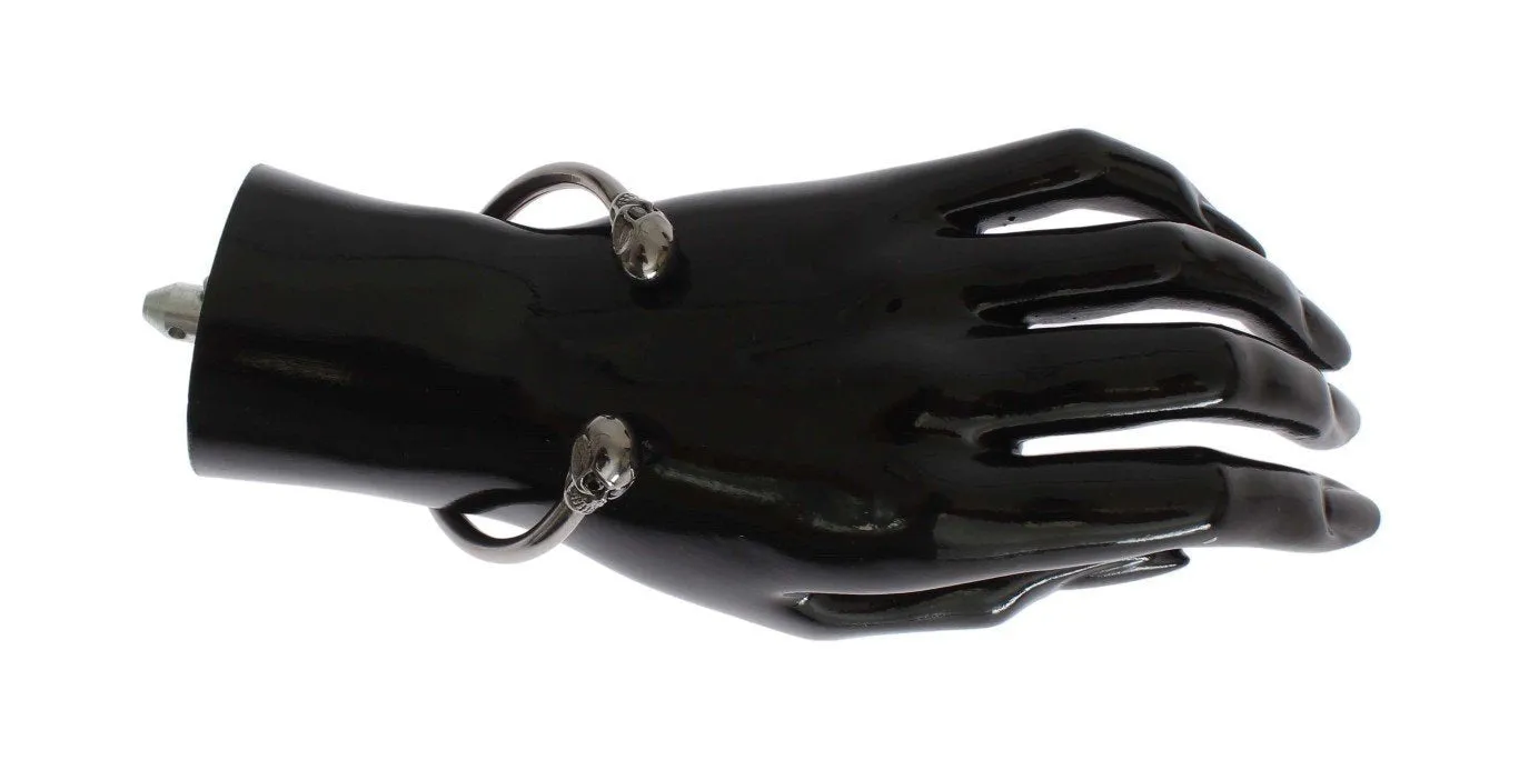 Gray Skull 925 Sterling Bangle Bracelet