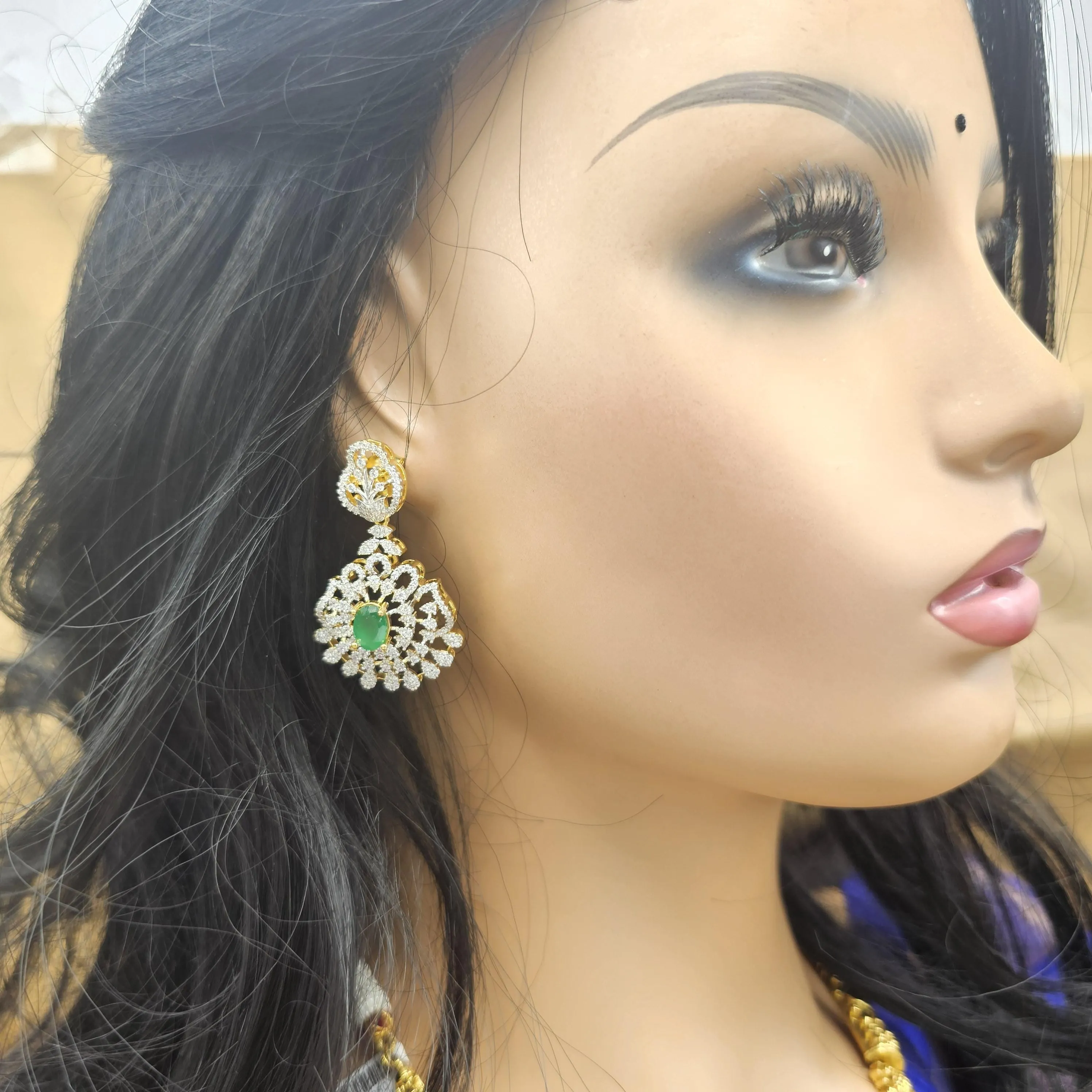 GREEN Diamond Rep earring
