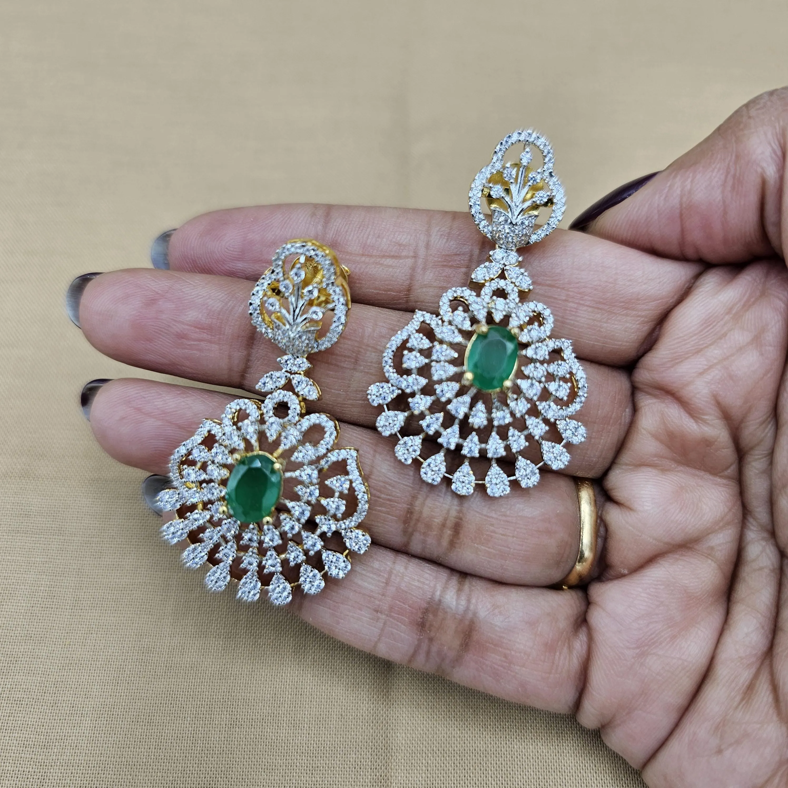 GREEN Diamond Rep earring