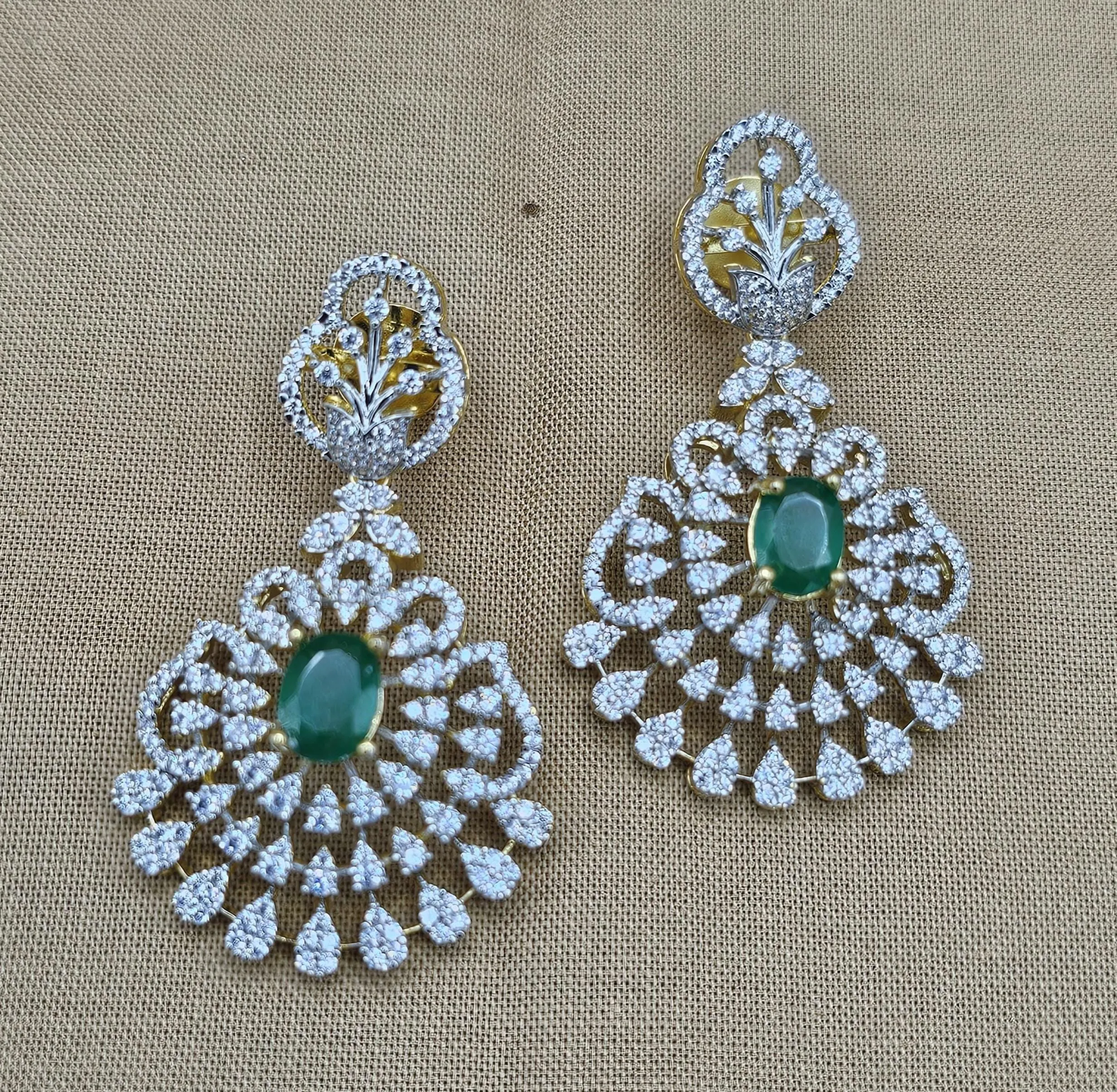 GREEN Diamond Rep earring