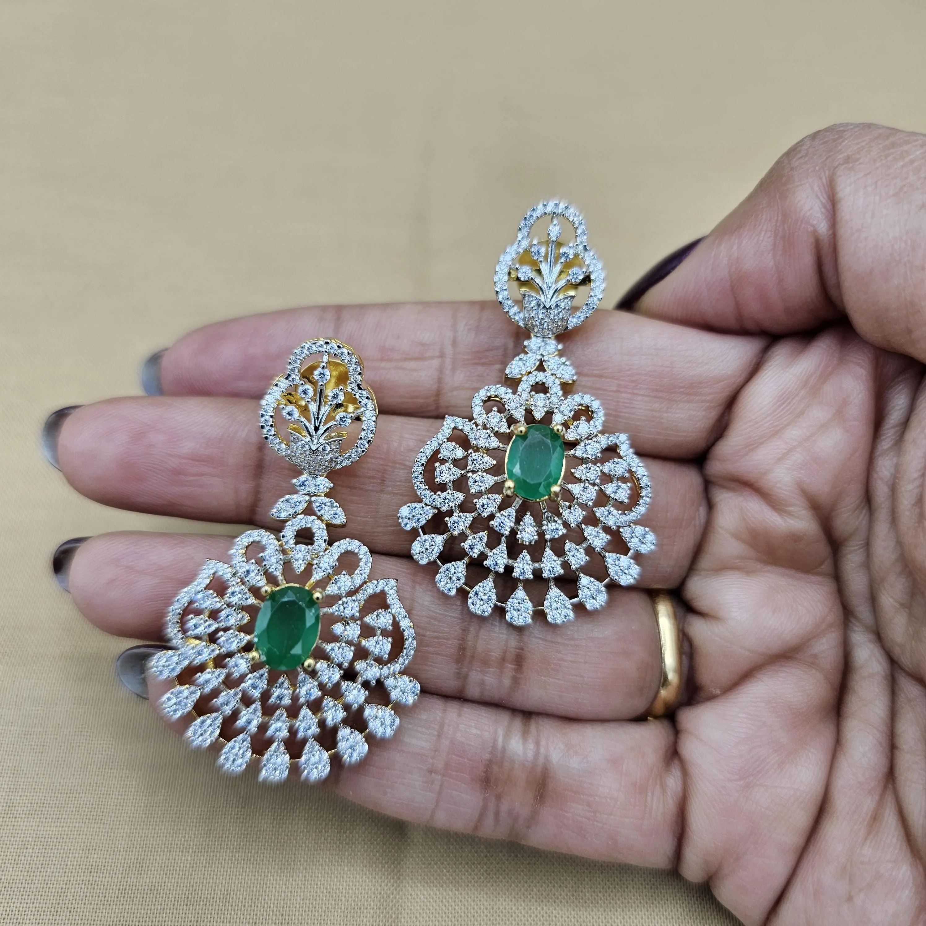 GREEN Diamond Rep earring