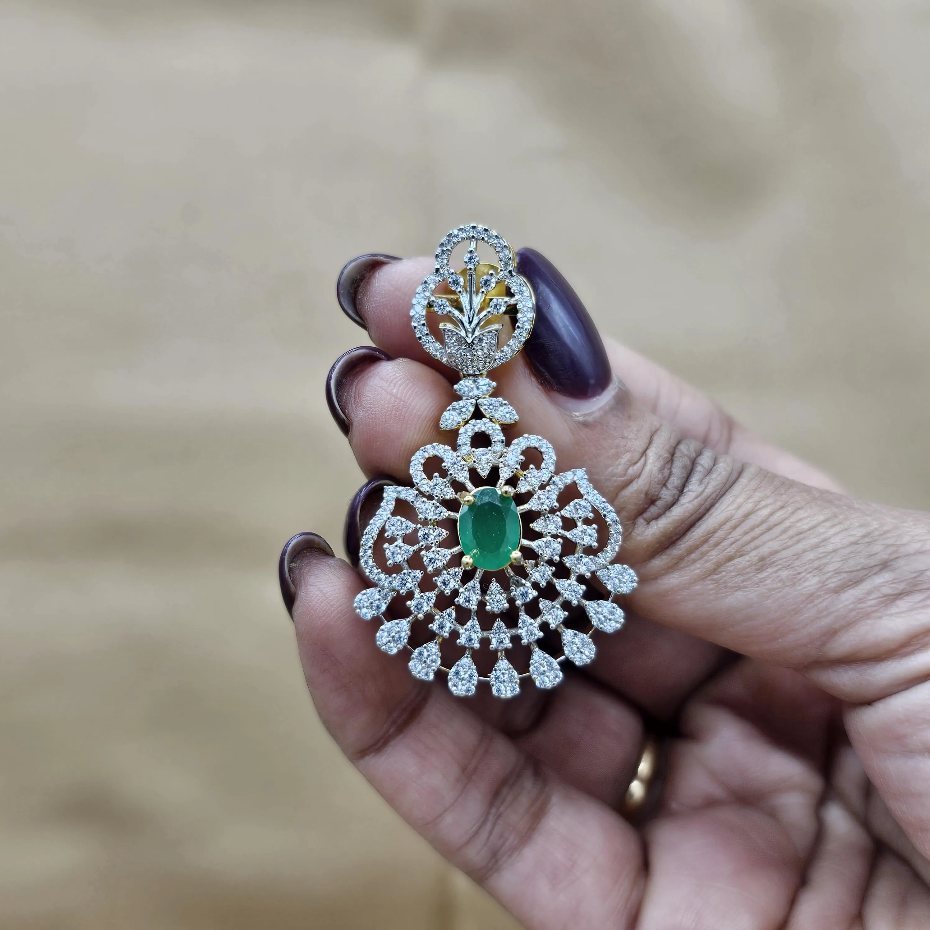 GREEN Diamond Rep earring