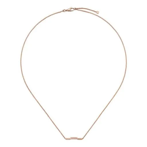 Gucci 18K Rose Gold Link To Love Bar Necklace