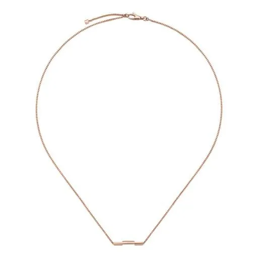 Gucci 18K Rose Gold Link To Love Bar Necklace
