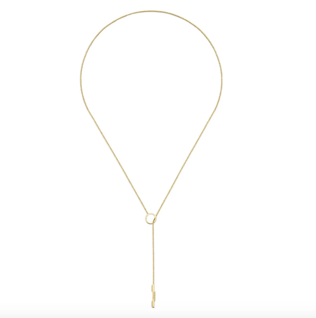 GUCCI 18K YELLOW GOLD LINK TO LOVE LARIAT NECKLACE