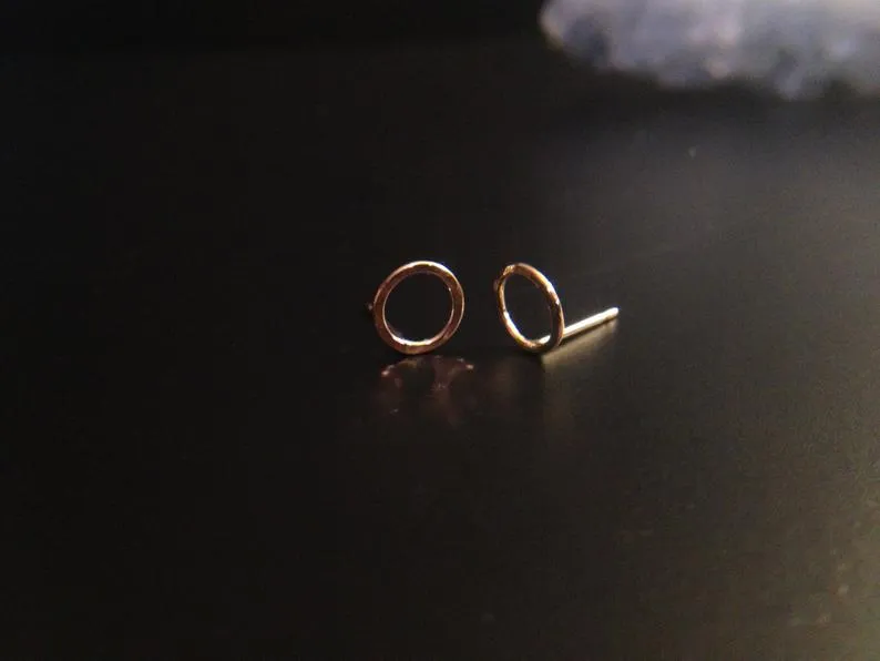Hammered Circle Post Earring