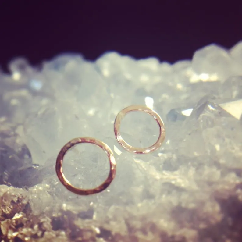 Hammered Circle Post Earring