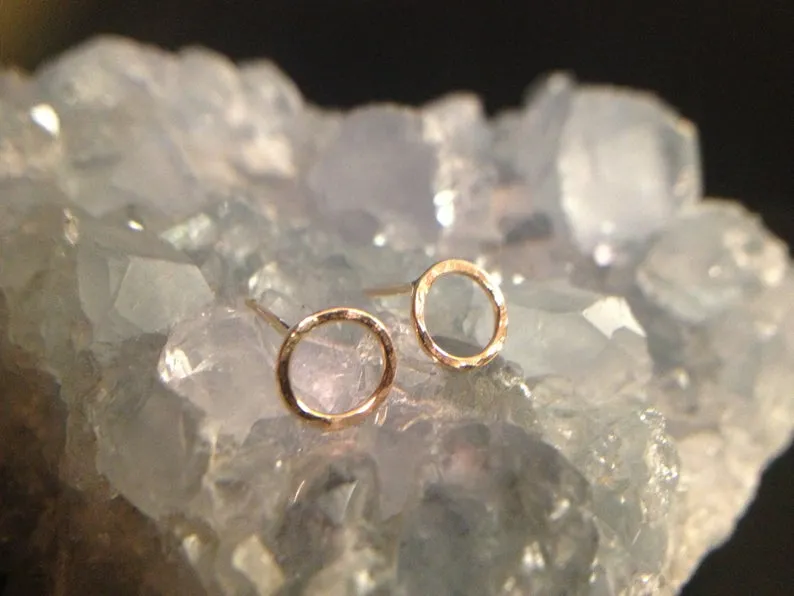 Hammered Circle Post Earring