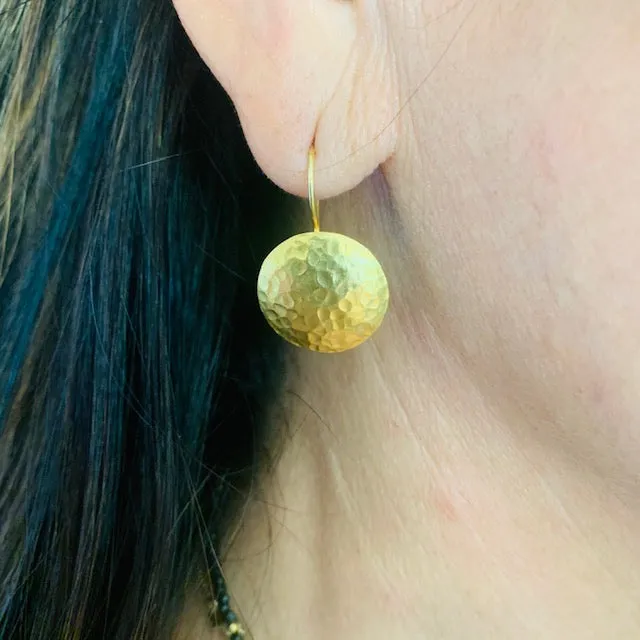 Hammered Geo Round Shape Earrings